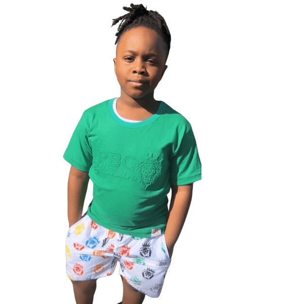 PBC Billionaire Youth Unisex Multi Color Logo Shorts Set