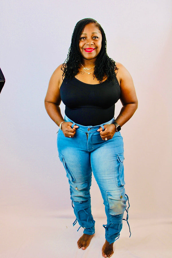 Stretchy Cargo Jeans
