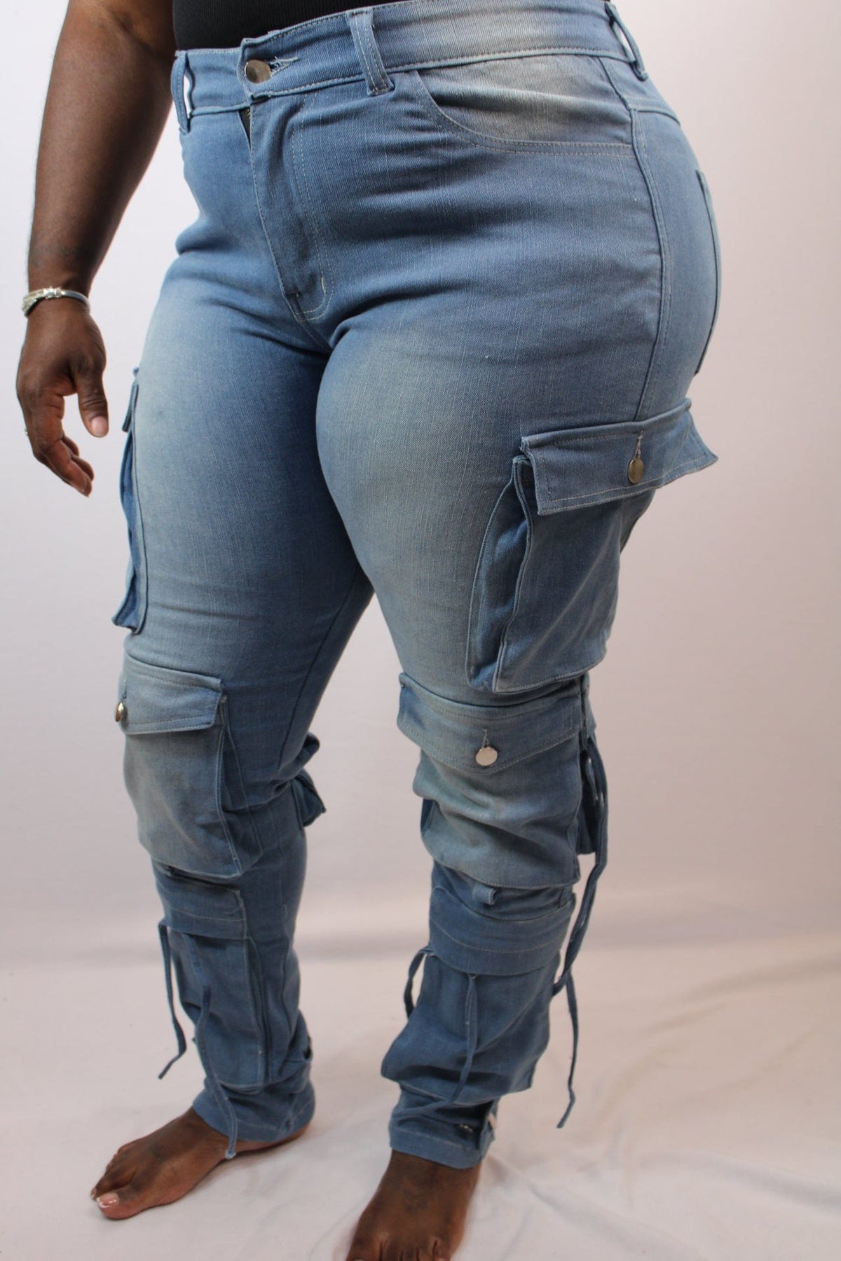 Stretchy Cargo Jeans