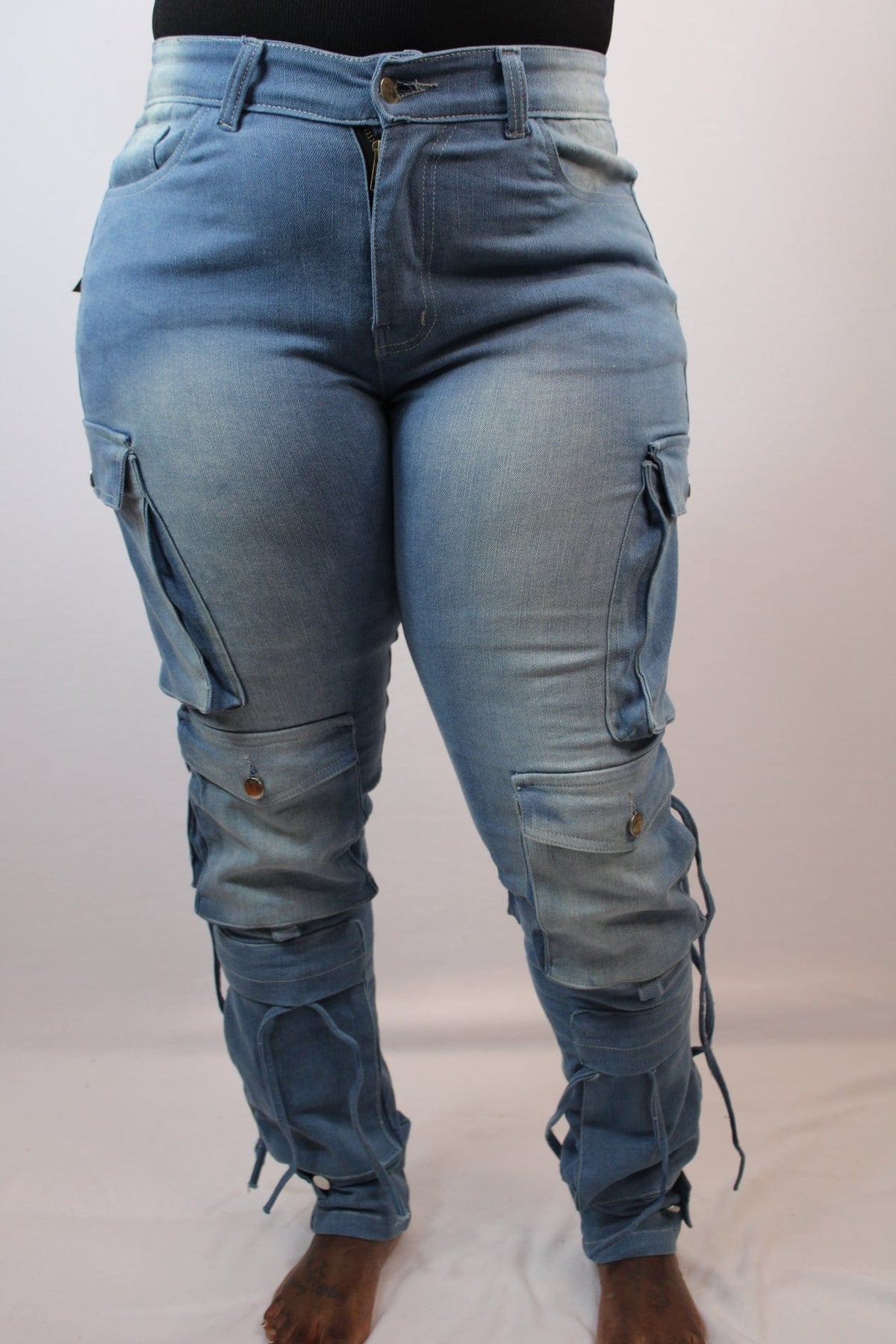 Stretchy Cargo Jeans