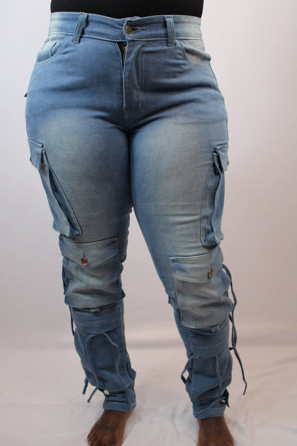 Stretchy Cargo Jeans