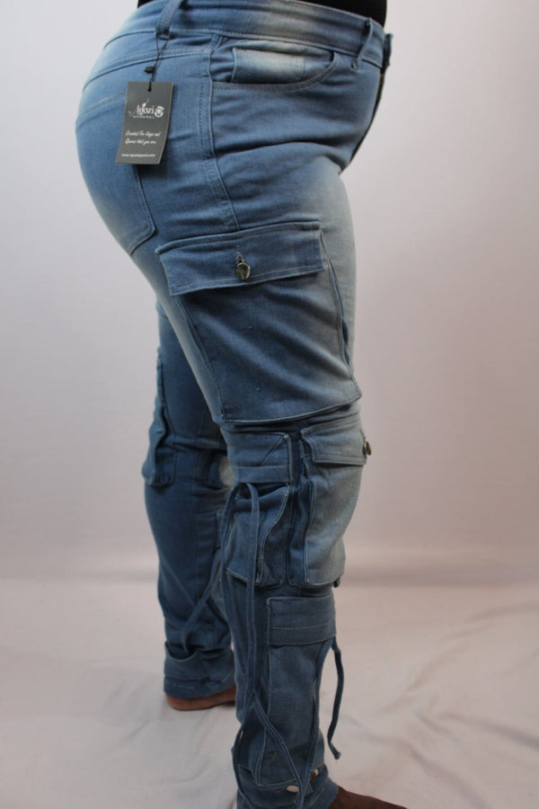 Stretchy Cargo Jeans