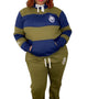PBC Billionaire Olive and Navy Striped Hoodie Sweatsuit