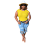 Yellow body suit